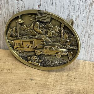 Bergamot Camper Belt Buckle Mens Mt Rushmore Space Needle‎ Statue of Liberty